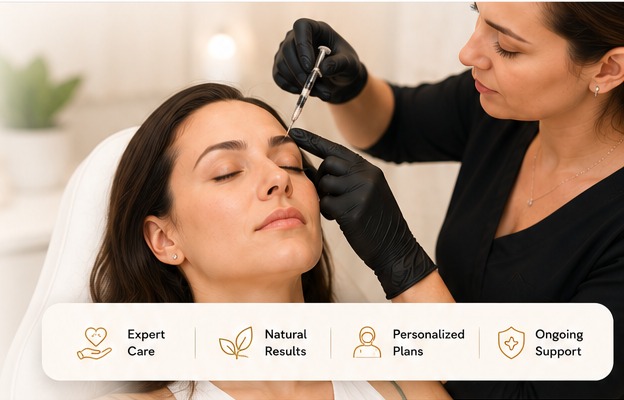A clinician administering a neurotoxin treatment